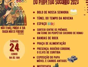 Com bandas, exposição de carros antigos, espaço Kids, praça de alimentação e túnel do tempo, Festa Social de Nossa Senhora do Perpétuo Socorro deve atrair 5 mil pessoas no Alto da Glória