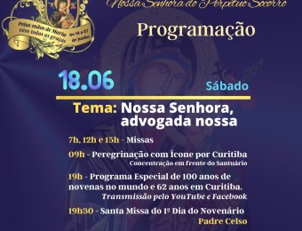 Festa de Nossa Senhora do Perpétuo Socorro, em Curitiba, começa neste sábado, dia 18, e vai até 27 de junho