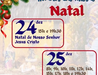Natal: Horários das Missas no Santuário