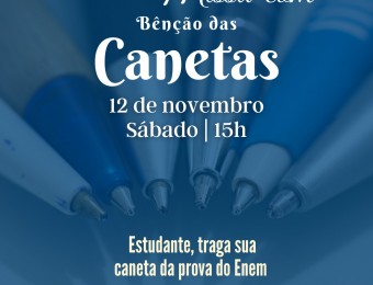 Candidatos que vão fazer o Enem recebem bênção das canetas no Santuário Perpétuo Socorro neste sábado (12)