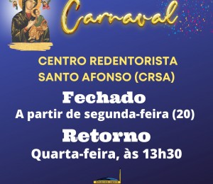 Comunicado: Recesso do Centro Redentorista Santo Afonso